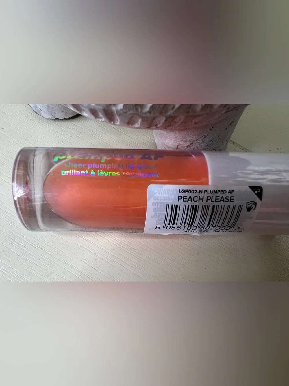 Brand New-Lottie London Plumped AF in Peach Please Plumping Lip Gloss